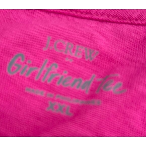J. Crew Girlfriend Tee XXL Pink Cotton T-Shirt Short Sleeves - Picture 2 of 5